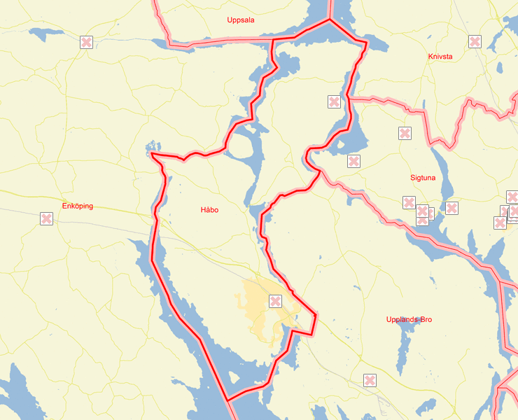 Karta över Håbo