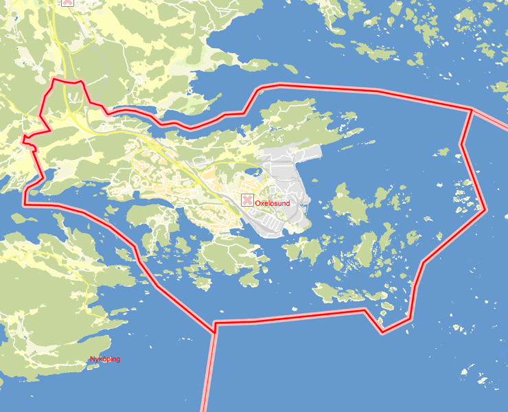 Karta över Oxelösund