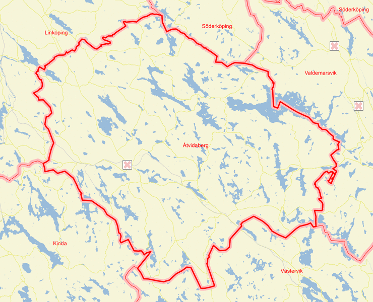 Karta över Åtvidaberg