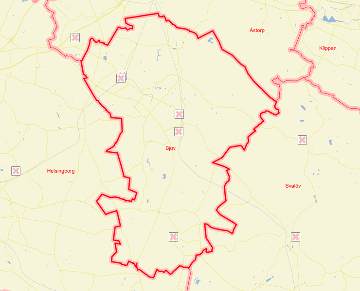 Karta över Bjuv