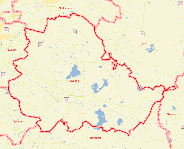 Karta över Svedala