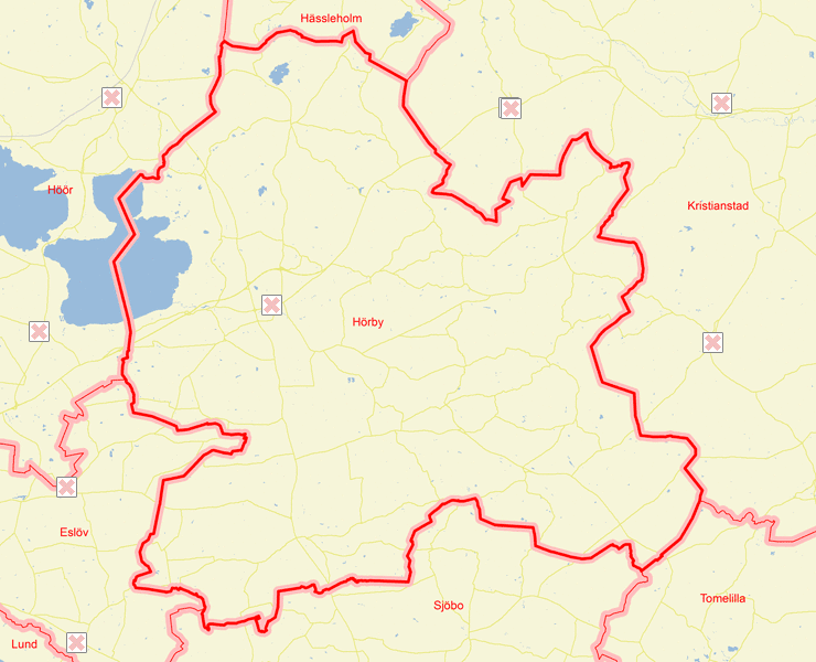 Karta över Hörby
