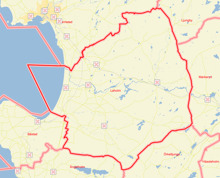Karta över Laholm