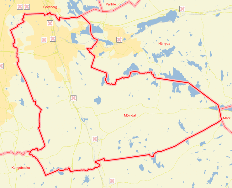 Karta över Mölndal