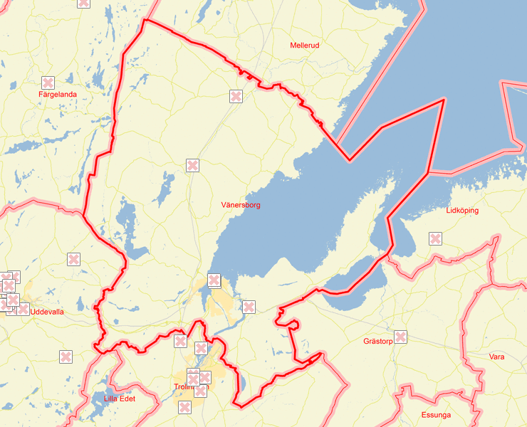 Karta över Vänersborg