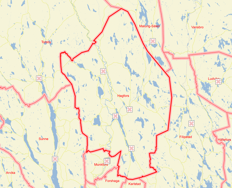 Karta över Hagfors