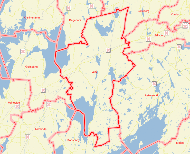 Karta över Laxå