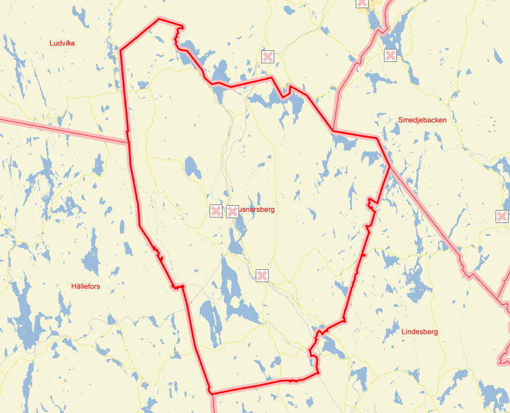 Karta över Ljusnarsberg