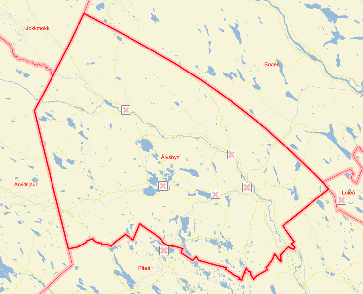 Karta över Älvsbyn