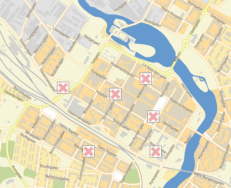 Karta över Eskilstuna