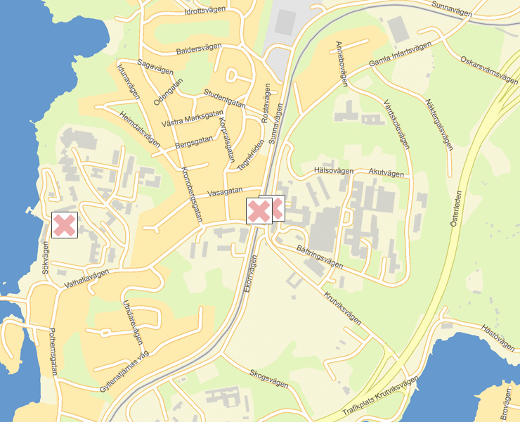 Karta över Karlskrona