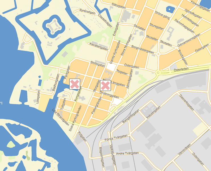 Karta över Landskrona