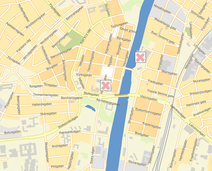 Karta över Halmstad