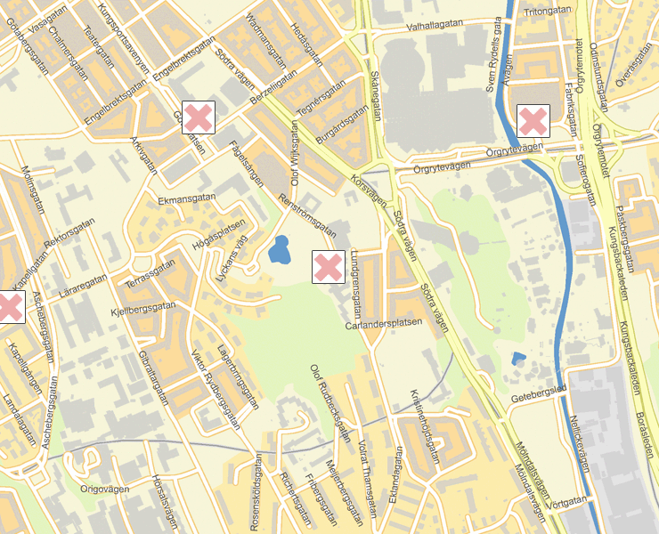 Karta över Göteborg