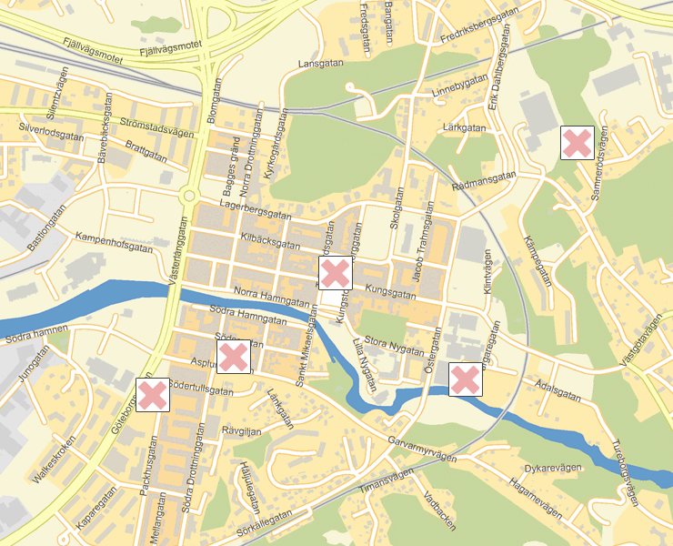 Karta över Uddevalla