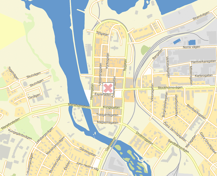 Karta över Mariestad