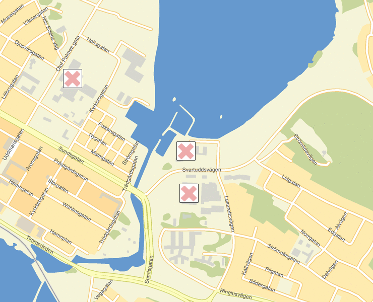 Karta över Piteå