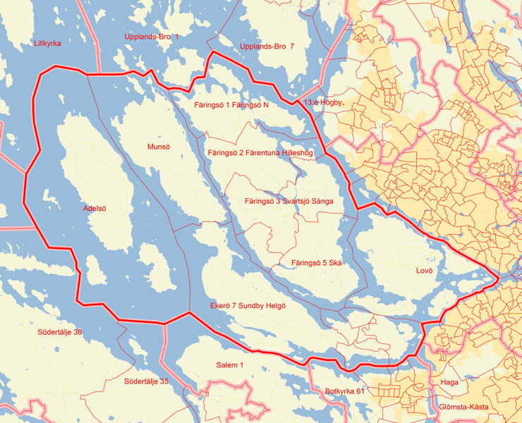 Karta över Ekerö