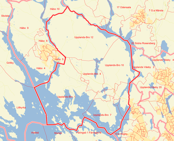Karta över Upplands-Bro