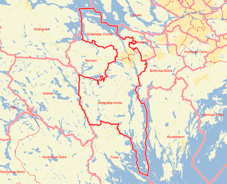 Karta över Södertälje