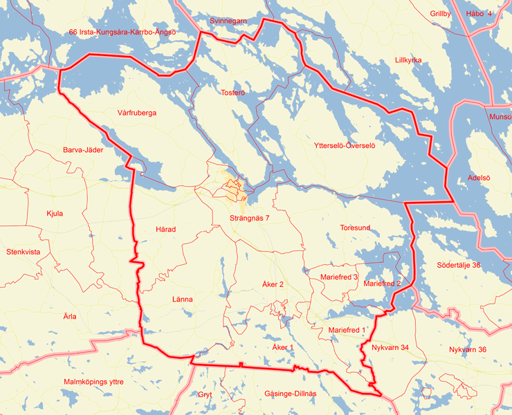 Karta över Strängnäs