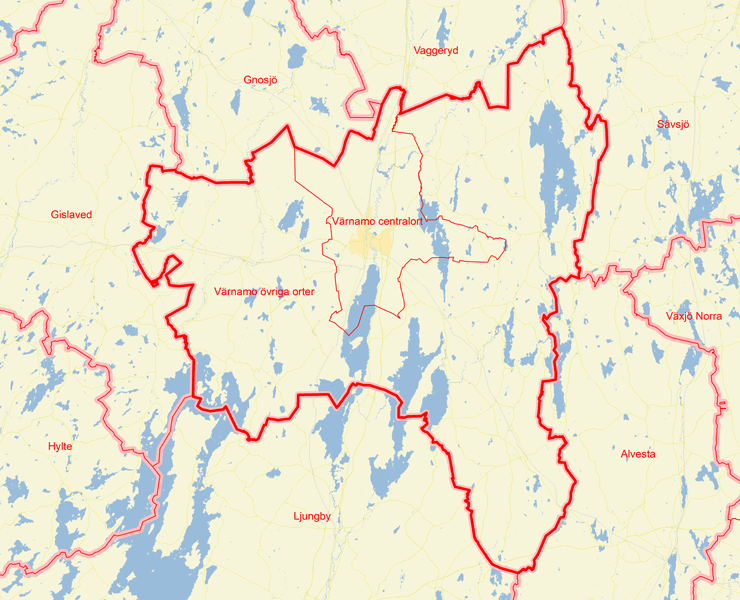 Karta över Värnamo