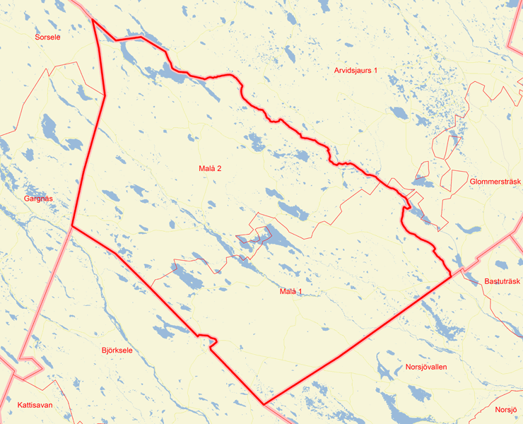 Karta över Malå