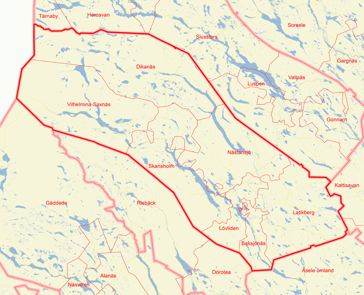 Karta över Vilhelmina