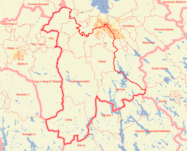 Karta över Linköping Sydväst