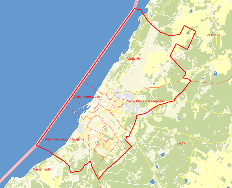 Karta över Visby