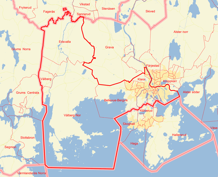 Karta över Karlstads Västra