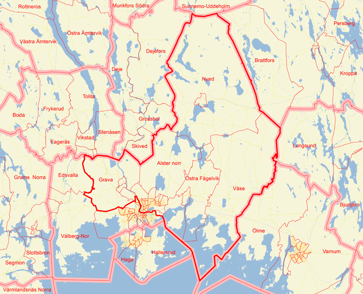 Karta över Karlstads Östra