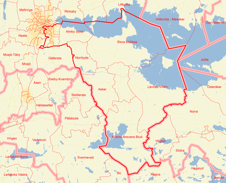 Karta över Örebro Sydöstra