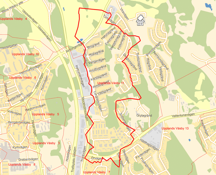 Karta över Upplands Väsby 11