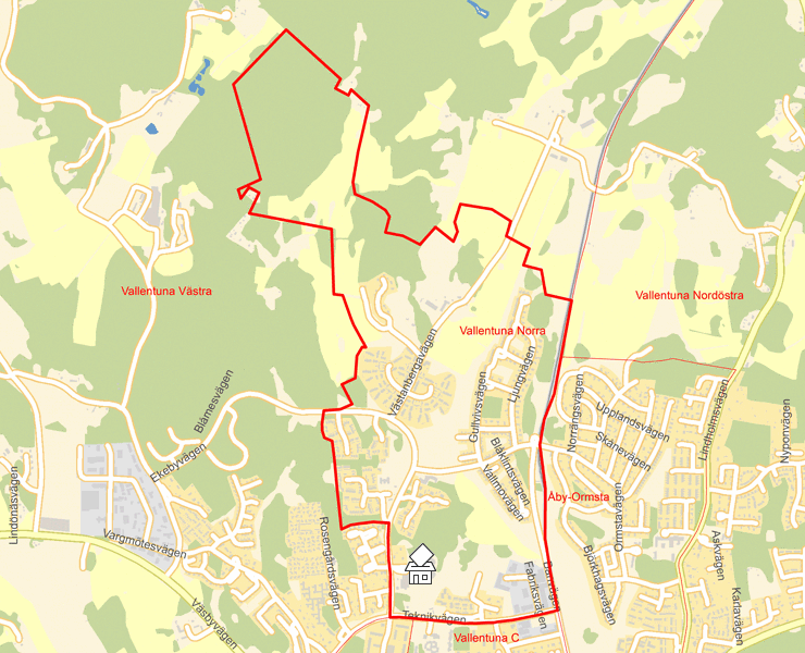 Karta över Vallentuna Norra