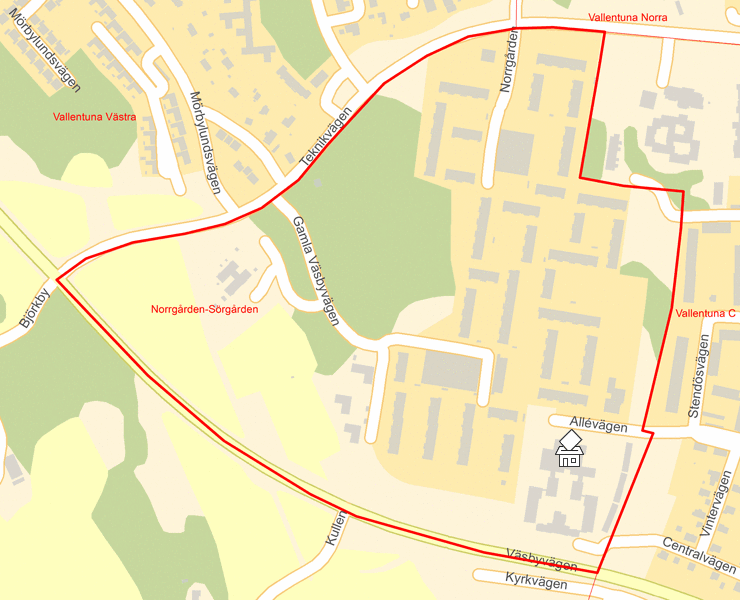 Karta över Norrgården-Sörgården