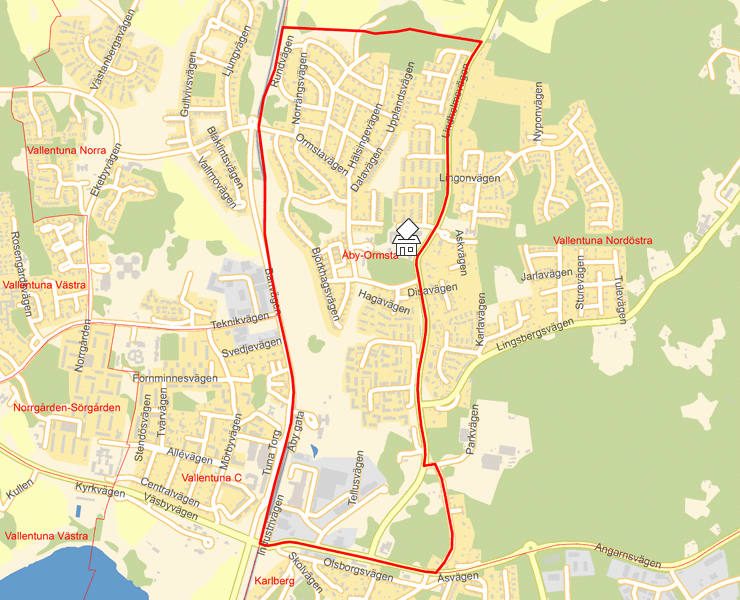 Karta över Åby-Ormsta