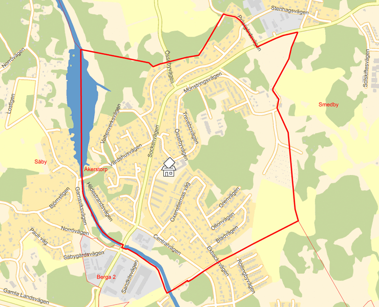 Karta över Åkerstorp