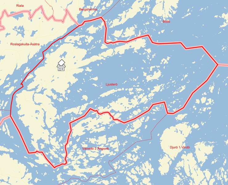 Karta över Ljusterö