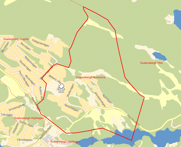 Karta över Gustavsberg3 Munkmora