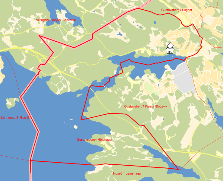 Karta över Gustavsberg4 Höjdhagen