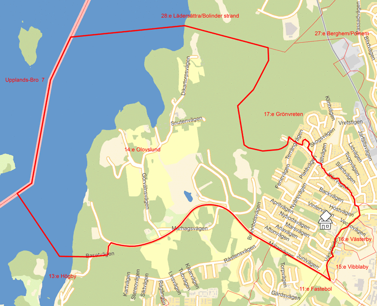 Karta över 14:e Olovslund