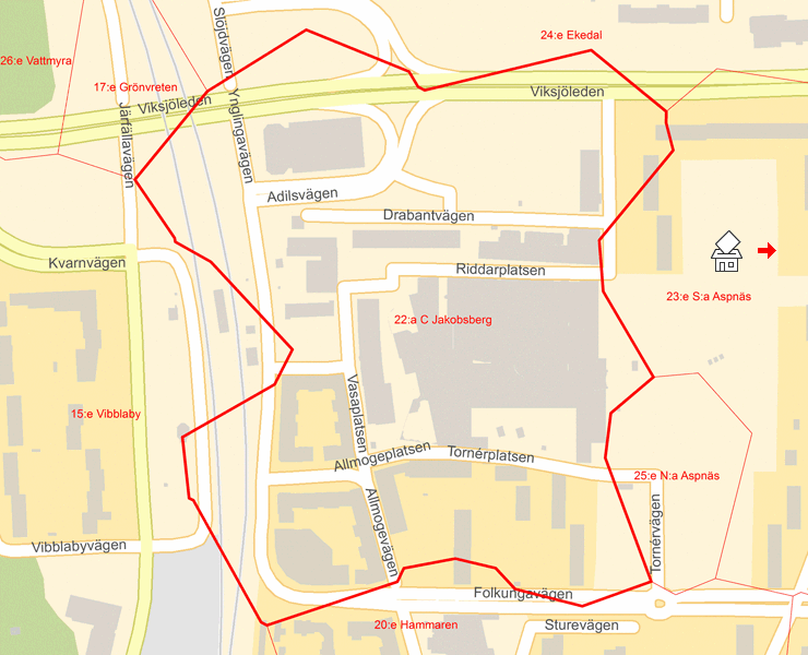 Karta över 22:a C Jakobsberg