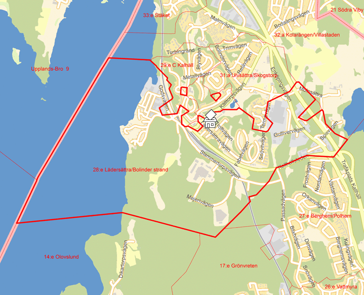 Karta över 28:e Lädersättra/Bolinder strand