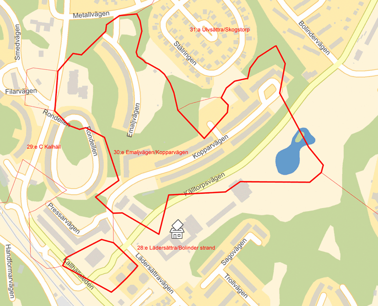 Karta över 30:e Emaljvägen/Kopparvägen
