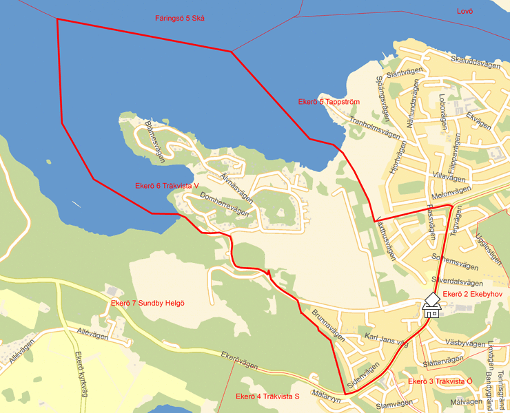 Karta över Ekerö 6 Träkvista V
