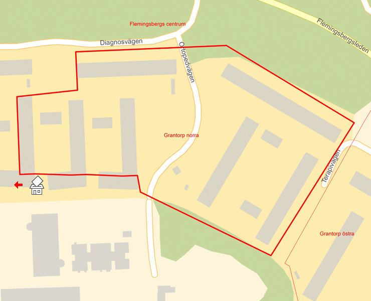 Karta över Grantorp norra