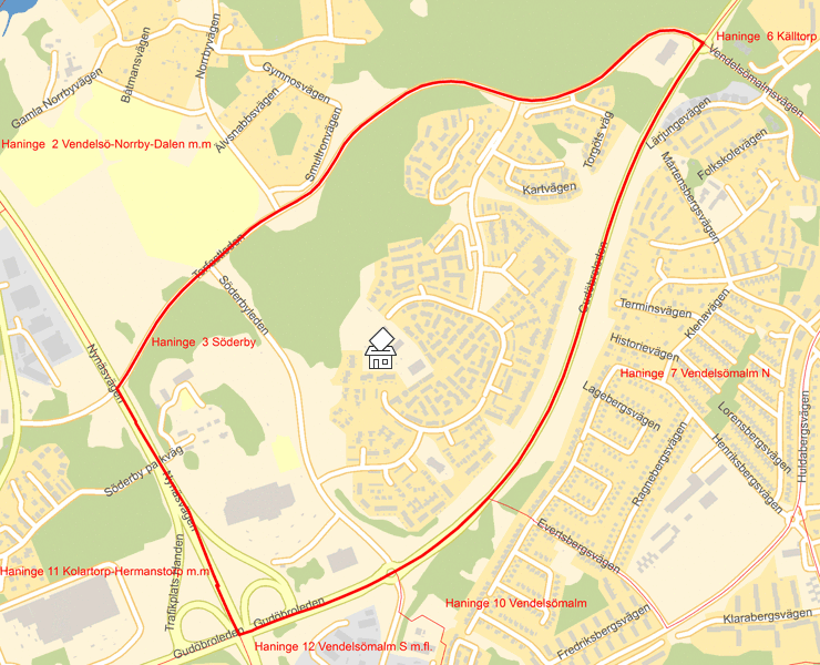 Karta över Haninge  3 Söderby