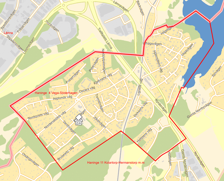 Karta över Haninge  4 Vega-Söderhagen