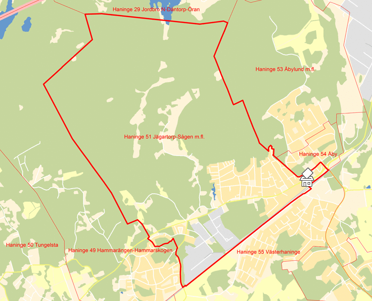 Karta över Haninge 51 Jägartorp-Sågen m.fl.